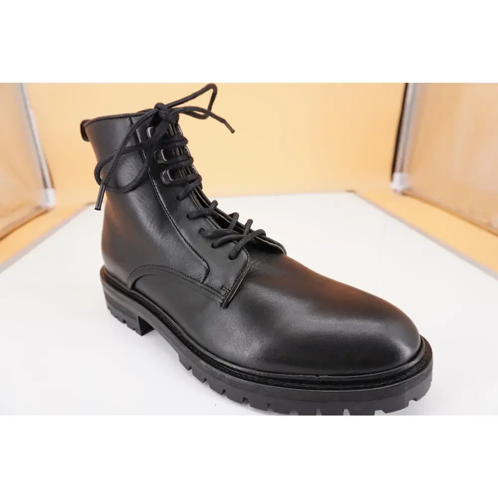 ALLSAINTS Laker Bobcat Black Leather Ankle Army Boots SZ 8 New $299 Mens Lace Up